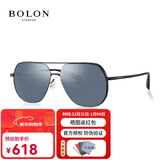 暴龙太阳镜男 高清偏光眼镜 圆脸大框潮流飞行员框墨镜男 开车驾驶镜 BL7021C11-镜框哑黑/镜片蓝灰色