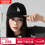 MLB官方男女帽子明星同款软顶棒球帽冬冬运动遮阳鸭舌帽新年礼物 洛杉矶道奇队/黑色/77 均码 F