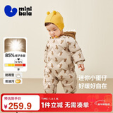 迷你巴拉巴拉连体羽绒服男女童宝宝冬季加厚三防萌趣动物毛绒帽羽绒连体衣
