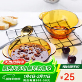 多莱斯 多莱斯 欧式玻璃泡面碗汤碗饭碗微波炉专用沙拉碗水果餐盘碟餐具 双耳碗【单只装】