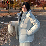 雅鹿短款羽绒服2025新款冬季纯色百搭可拆卸帽面包服小个子冬装外套