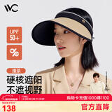 VVC成毅推荐防晒遮阳帽空顶帽遮脸防紫外线遮阳女帽子成人款-撞茶