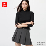 优衣库女装罗纹高领T恤/长袖小高领内搭479588 09 黑色 M /160/84A