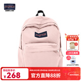 JANSPORT杰斯伯书包轻便双肩包男女旅行包简约背包电脑包学生校园 4QUE7N8蜜蜡粉-侧袋+隔层