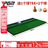 PGM 高尔夫打击垫 室内个人练习垫挥杆球垫 30*60cm双色草【带描线】