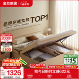 全友家居现代简约高箱储物收纳床主卧1.8米x2米双人大床家具政府补贴 【原木色 | 储物】床+302床头柜*2 1.8x2米【爆款+性价比超高】