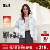 森马（Semir）羽绒服女冬90绒子短款三防花苞帽25高蓬防风连帽外套109725113028