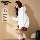 唐狮（TonLion）连帽卫衣女装2026年春秋季新款棉弹套头上衣服小个子宽松潮流帽衫