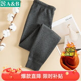 AB内衣珊瑚绒加厚长裤男士棉毛裤中老年秋冬裤子加绒保暖裤 深麻灰 XL