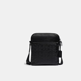 蔻驰（COACH）男包 HOUSTON牛皮革斜挎包飞行手袋黑色4009生日礼物