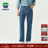 texwood苹果牌牛仔裤男秋冬经典水洗直筒中青年休闲裤轻奢男士裤子 【品牌经典款】浅蓝色 33 码 腰围87.5cm/2.6尺