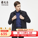 雅戈尔（YOUNGOR）单夹克男翻领单茄克时尚商务休闲男士上衣外套 VJJK429964FQA藏青色 L 175/96A