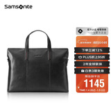 新秀丽（Samsonite）男士手提包13英寸电脑包休闲通勤文件袋牛皮革公文包TK9*09001