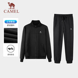 骆驼（CAMEL）休闲运动套装女士立领经典款长袖长裤春秋运动会针织两件套运动服