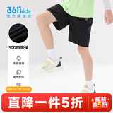 361°童装男女童梭织五分裤夏季新款小中大童运动裤男童短裤 经典黑1702 130