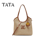 他她（TATA）女包2026夏季新款商场同款通勤女气质简约托特包X3583BX6 杏/棕C1 F