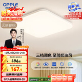 欧普照明（OPPLE）24瓦吸顶灯客厅卧室灯具可调光LED灯饰呵护光防蓝光10㎡ 冰玉III 