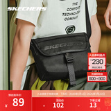 斯凯奇（Skechers）小型邮差包2025新款单肩斜挎包休闲防泼水通勤百搭 碳黑/0018 均码