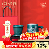 上新了文创 故宫泡茶杯 陶瓷茶水分离杯文创礼品送爸爸生日礼物送领导长辈 仙鹤380ml（蓝色）