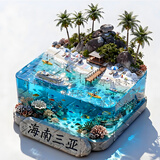 海南三亚金属浮雕磁吸冰箱贴文创潮玩旅游景点收藏纪念品伴手礼物 【原创正品】海南三亚 90*87mm