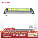 妮雪超市冰柜商用展示柜卧式冰柜商用冷柜冷藏冷冻柜雪糕柜保鲜柜冰糕柜冰淇淋柜透明玻璃冰柜 488雪糕柜1.3m长【铜管新款带价格条】