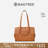 BAGTREE明星同款包包树海豚包轻奢品牌植鞣皮托特包大容量通勤女士电脑包 中号-焦糖色 能装A4资料 高级小众