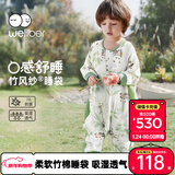 威尔贝鲁（WELLBER）婴儿睡袋1-3岁前6后4宝宝竹棉纱布分腿睡衣儿童春秋 林间熊猫L