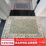 致尚美学欧美式加厚加密地垫 入户门垫脚垫厨房长条垫 卫生间吸水防滑垫 棉麻底-加厚高密【青绿色】 80cm*120cm