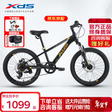 喜德盛中国风20英寸青少年山地自行车男女7速碟刹变速单车黑镭射金