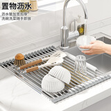 品喻（PINYU）厨房水槽沥水架水池碗碟收纳置物架可折叠碗盘架沥水网厨房置物架