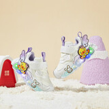 B.Duck小黄鸭童鞋女童运动鞋冬季闪灯发光保暖鞋亮灯二棉鞋5010A米色22