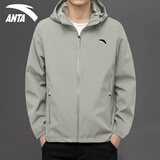 安踏加绒外套男风衣秋冬季新款户外防风防泼水冲锋休闲夹克衫运动上衣 7601-1浮游灰【加绒款】 L (175) 适合120-140斤