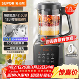 苏泊尔（SUPOR）降噪破壁机 家用1.2L小型多功能辅食料理机 可预约轻音免滤豆浆机 3-4人破冰碎冰榨汁机 SPJ002S