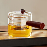 忆壶茶（YIHUTEA） 玻璃茶壶侧把泡茶壶 电陶炉煮茶器功夫茶具套装煮茶壶茶道杯 【加厚耐热】实木侧把壶550ml
