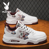 花花公子鞋子男款男鞋本命年红色2026春夏季新款透气运动增高休闲鞋板鞋男 白红 PLHH101 40