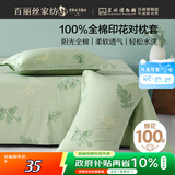 百丽丝水星家纺出品枕头套单件 全棉枕套枕巾纯棉枕头罩枕套一对48x74cm