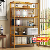 安尔雅 楠竹简易书架落地置物博古架客厅办公室书架柜子层架收纳架5层90