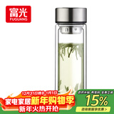 富光双层玻璃杯大容量带茶隔水杯高硼硅泡茶杯子商务男士办公杯320ml