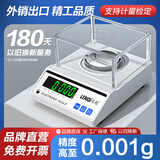 乐祺电子天平秤0.01g0.001高精度毫克实验室精密分析珠宝黄金克称 圆盘-量程500g精度0.001g配防风罩砝码