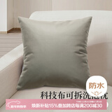 艾薇科技布防水抱枕沙发靠枕轻奢高级感床头靠背垫含抱枕芯砂石灰