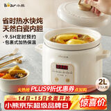 小熊（Bear）电炖锅 电炖盅 煲汤锅 炖汤锅 电砂锅 煮粥锅 婴儿熬粥家用可预约白瓷 2-3人用 DDG-E20M1米黄色2L