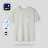 海澜之家（HLA）t恤男简约基础款夏季圆领短袖T恤凉感打底上衣休闲纯色百搭衣服男 米灰色45(凉感) XL /180/96A