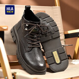 海澜之家HLA马丁靴男士户外休闲鞋秋冬工装鞋子男HAAGZM3AB70373 棕色40