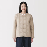 MUJI 女式木棉混盘扣棉服夹克外套女款女装棉衣新中式26年 BD12HA6S 浅米色 S (155/80A)