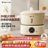 小熊（Bear）电砂锅 电炖锅 煲汤锅 炖汤锅 电炖盅 焖炖锅 养生煮粥锅3-4人用煲仔饭分体式电砂锅DSG-D30S1 3L