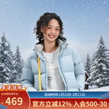 黑冰25新款户外女短款活帽700+蓬鸭绒加厚防风保暖羽绒服F8955MJ 壹 灰蓝 L