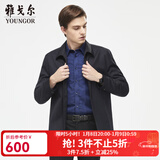 雅戈尔（YOUNGOR）单夹克男翻领单茄克时尚商务休闲男士上衣外套 VJJK429964FQA藏青色 M 170/92A