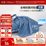 水星家纺枕套全棉枕头套100%纯棉母婴A类抗菌枕头罩一对装双人家用48x74cm