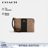 蔻驰（COACH）【品牌直供】女士小号手拿包手腕包棕黄色 CW854 新年礼物