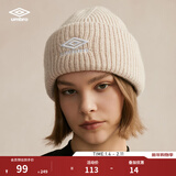 茵宝（Umbro）官方针织帽秋冬新款弹力简约百搭保暖毛线帽卷边帽子 橡果棕